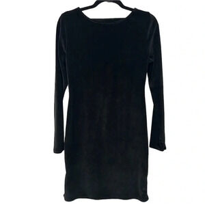 Melrose and Market Velvet Black Back Cut Out Long Sleeve Dress Sz MD NWOT